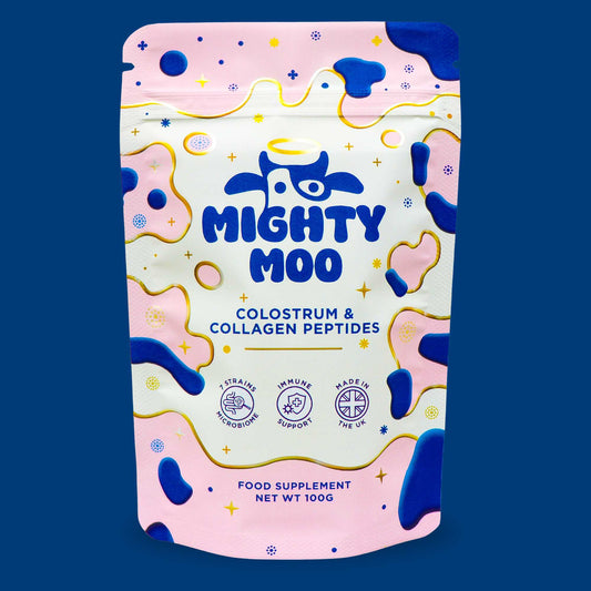 MIGHTY MOO COLOSTRUM & COLLAGEN PEPTIDES 100G